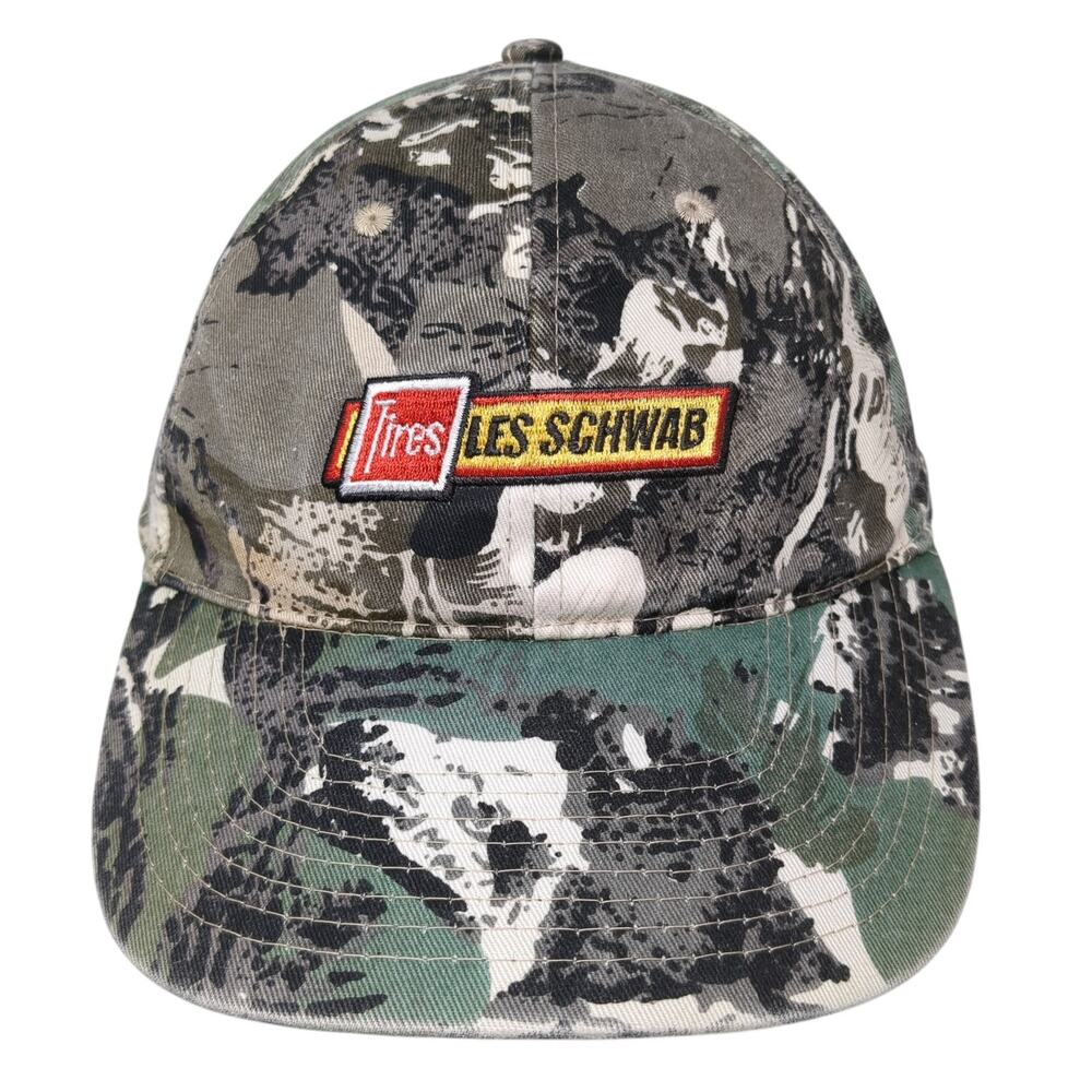 Tires Les Schwab Strapback Baseball Cap Multi One Size Camo GO USA Quality